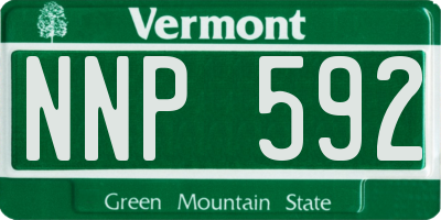 VT license plate NNP592