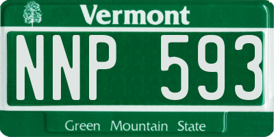 VT license plate NNP593