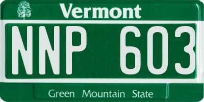 VT license plate NNP603