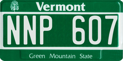 VT license plate NNP607