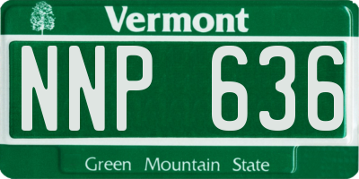 VT license plate NNP636