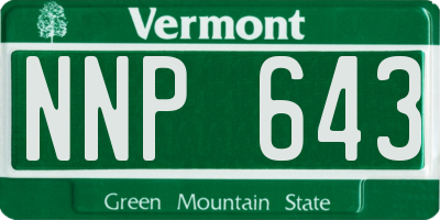 VT license plate NNP643