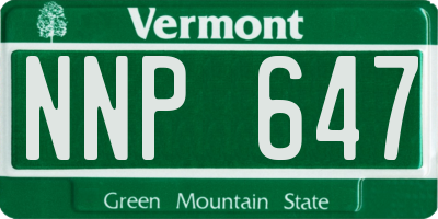 VT license plate NNP647