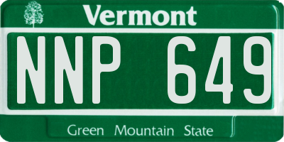 VT license plate NNP649