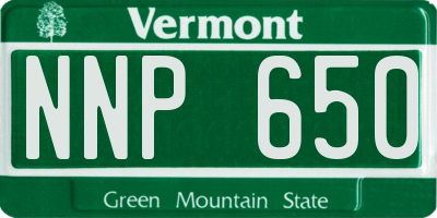 VT license plate NNP650