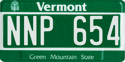 VT license plate NNP654