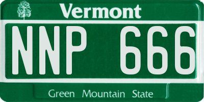 VT license plate NNP666