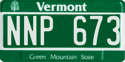 VT license plate NNP673