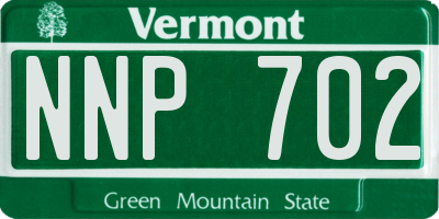 VT license plate NNP702