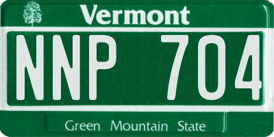 VT license plate NNP704