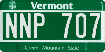 VT license plate NNP707