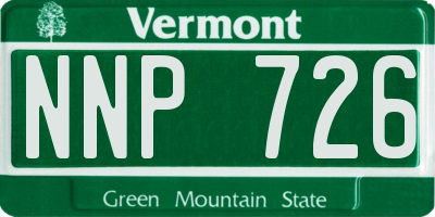 VT license plate NNP726
