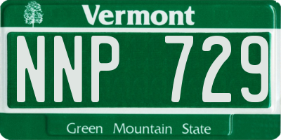 VT license plate NNP729