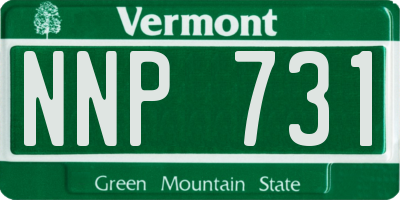 VT license plate NNP731