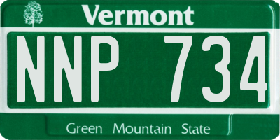 VT license plate NNP734