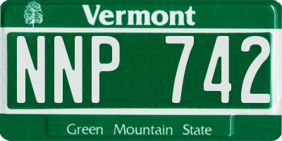 VT license plate NNP742