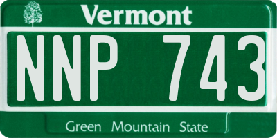 VT license plate NNP743