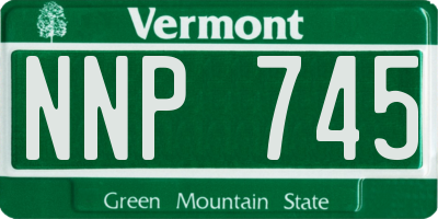 VT license plate NNP745