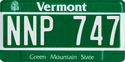 VT license plate NNP747