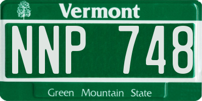VT license plate NNP748