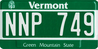 VT license plate NNP749