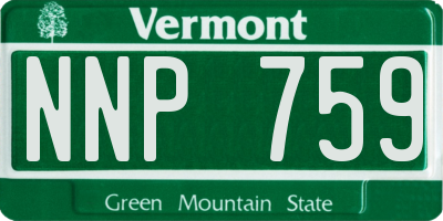 VT license plate NNP759