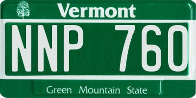VT license plate NNP760