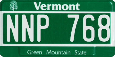 VT license plate NNP768