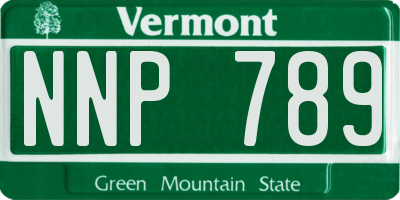 VT license plate NNP789