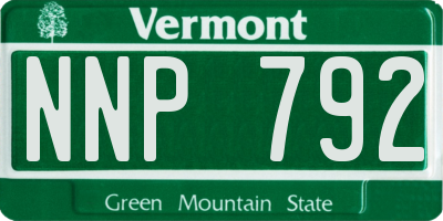 VT license plate NNP792