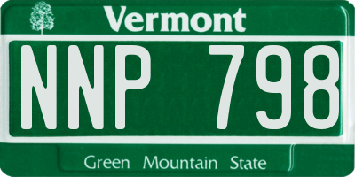 VT license plate NNP798