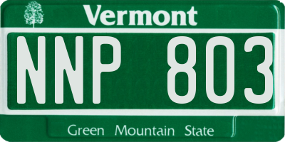 VT license plate NNP803