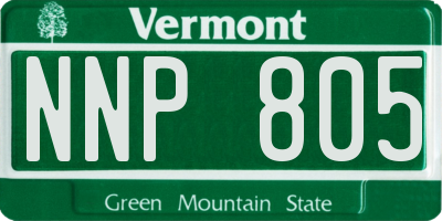 VT license plate NNP805