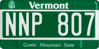 VT license plate NNP807