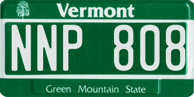 VT license plate NNP808
