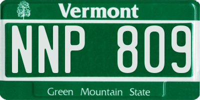 VT license plate NNP809