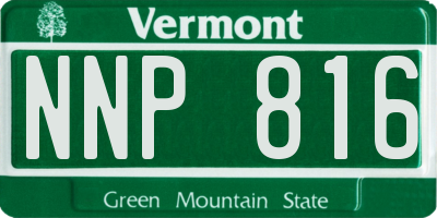 VT license plate NNP816