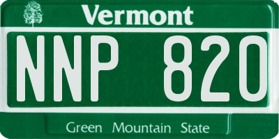VT license plate NNP820