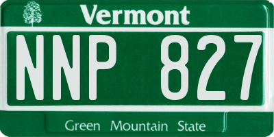 VT license plate NNP827
