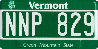 VT license plate NNP829
