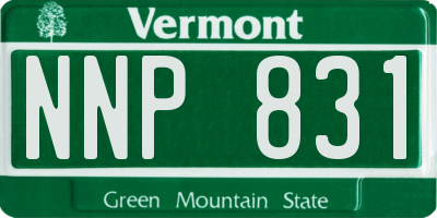 VT license plate NNP831