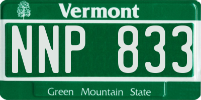VT license plate NNP833