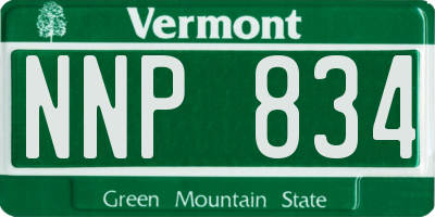 VT license plate NNP834