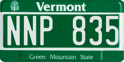 VT license plate NNP835