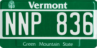 VT license plate NNP836