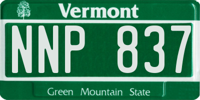 VT license plate NNP837