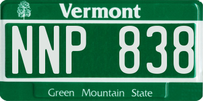 VT license plate NNP838
