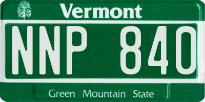 VT license plate NNP840