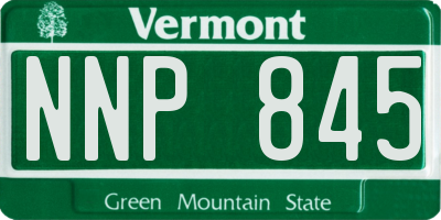 VT license plate NNP845