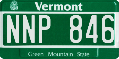 VT license plate NNP846